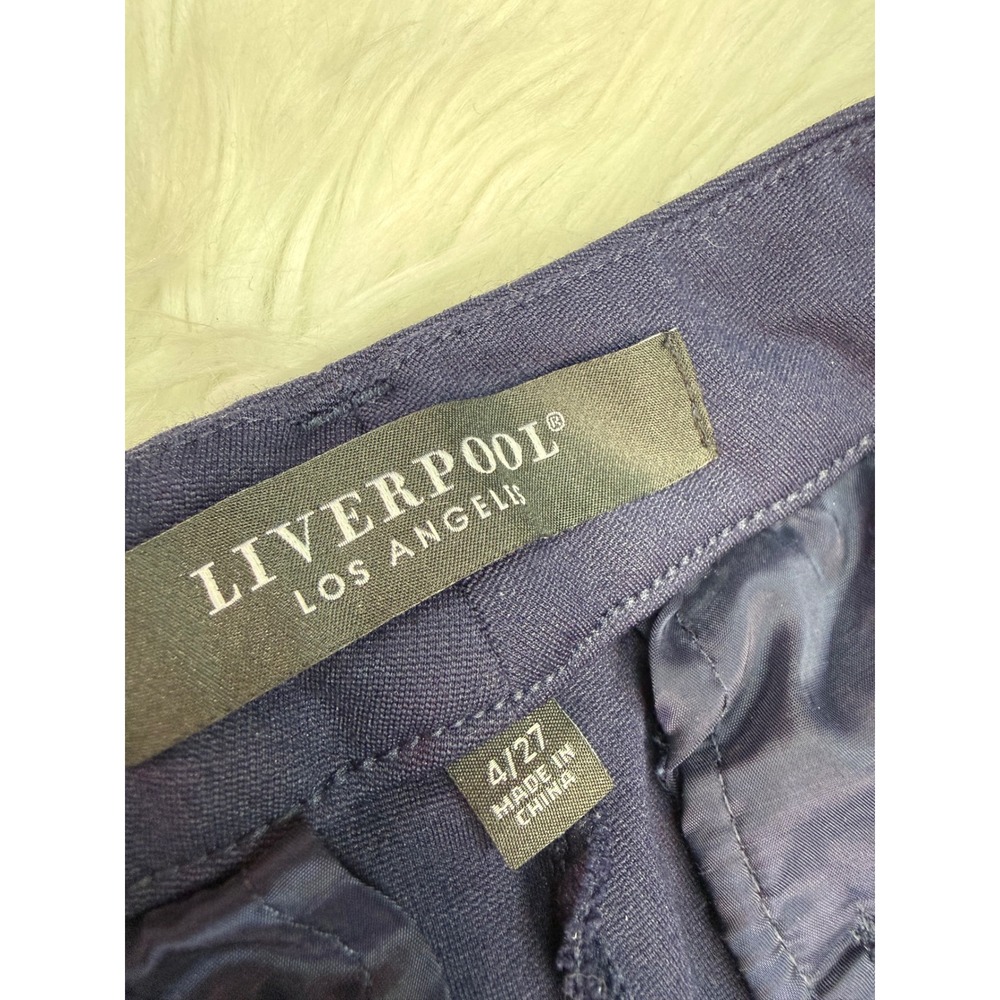 Liverpool Los Angeles Kelsey Trouser Cadet Blue Knit Pants Navy 4/27 Workwear - Picture 6 of 11